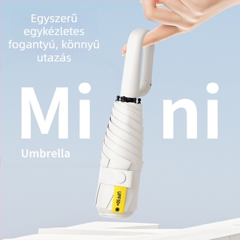 Gyűrűs fogantyújú kapszulás esernyő, 6 bordával, ötvözetes tengely, kézi nyitás-zárás, UPF 50+ UV védelem