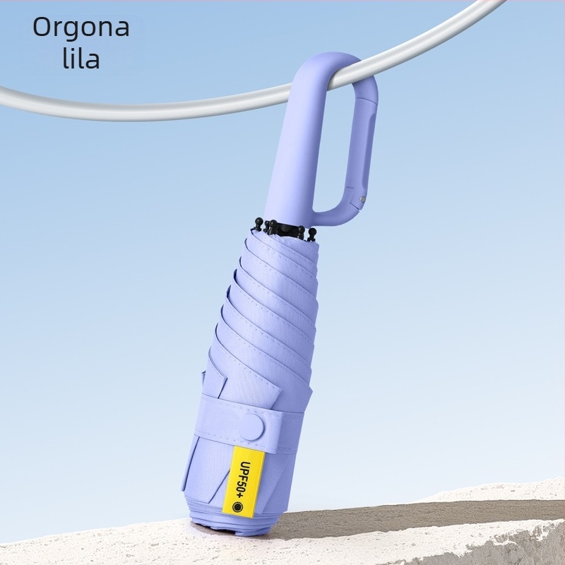 Gyűrűs fogantyújú kapszulás esernyő, 6 bordával, ötvözetes tengely, kézi nyitás-zárás, UPF 50+ UV védelem