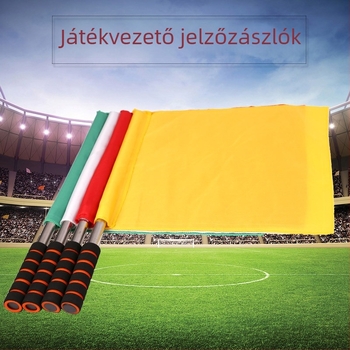Labdarúgó mérkőzésvezető zászló edzésekhez – nejlon, testreszabható, magáncímke elérhető (Anyag: Nylon; Testreszabás: Igen; Kategória: Edzési segédeszközök; Sport: Labdarúgás; Magáncímke: Elérhető)