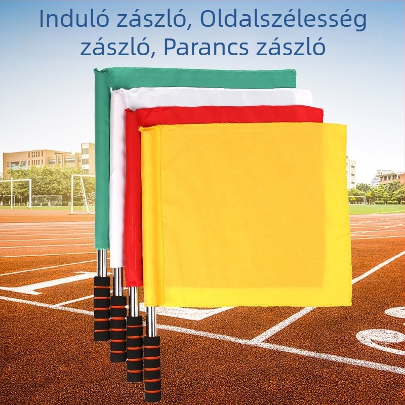 Labdarúgó mérkőzésvezető zászló edzésekhez – nejlon, testreszabható, magáncímke elérhető (Anyag: Nylon; Testreszabás: Igen; Kategória: Edzési segédeszközök; Sport: Labdarúgás; Magáncímke: Elérhető)