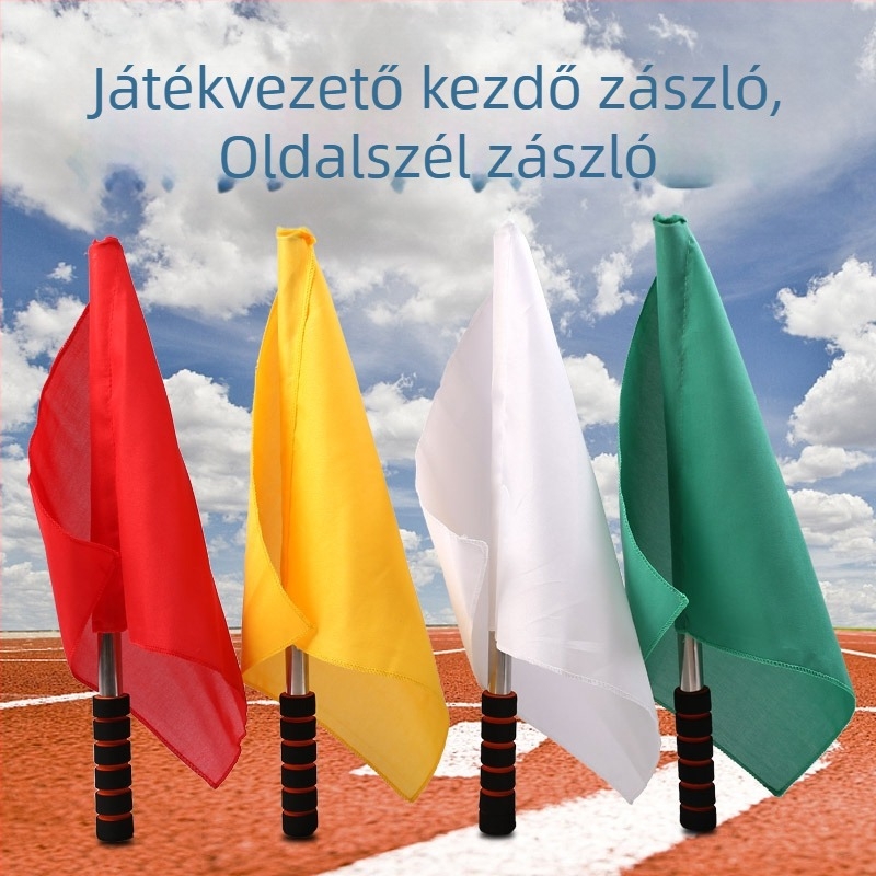 Labdarúgó mérkőzésvezető zászló edzésekhez – nejlon, testreszabható, magáncímke elérhető (Anyag: Nylon; Testreszabás: Igen; Kategória: Edzési segédeszközök; Sport: Labdarúgás; Magáncímke: Elérhető)