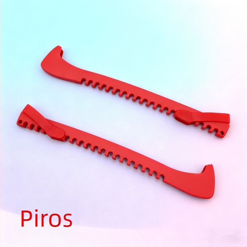 Jégkorcsolya pengéhez védőtok, PU felső rész, gumírozott talp, karbonacél penge, pengéje hossza 43