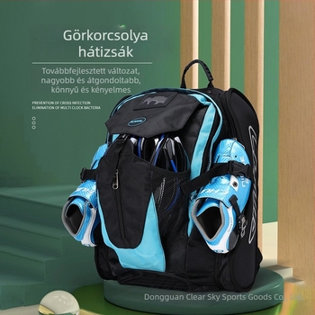 Gyorskorcsolya hátizsák — Görkorcsolya táska vállon, egy sor kerekek, nagy kapacitás