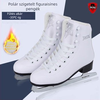 Thermal mintás jégkorcsolyák – felső rész PVC, talp PVC, karbonacél pengék, felnőtteknek