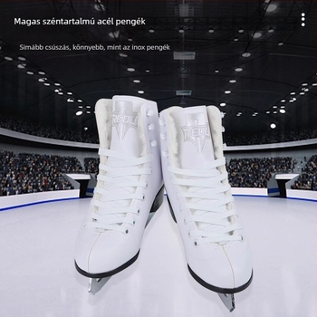 Thermal mintás jégkorcsolyák – felső rész PVC, talp PVC, karbonacél pengék, felnőtteknek