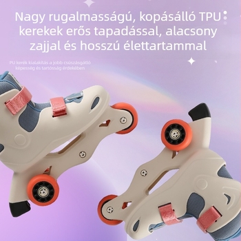 Gyerekeknek szóló állítható méretű inline korcsolya fiúknak és lányoknak, kezdőknek, két az egyben, csúszásmentes kültéri cipő