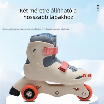 Gyerekeknek szóló állítható méretű inline korcsolya fiúknak és lányoknak, kezdőknek, két az egyben, csúszásmentes kültéri cipő