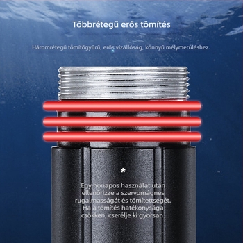 XHP50 LED elemlámpa, fix fókusz, mágneses kapcsoló, 18650 2500mAh akkumulátor, 20W, búvárkodáshoz vízálló