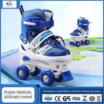 Shanghao gyerek görkorcsolya 3–12 éveseknek, kezdőbarát, PU+mesh felsőrész, TPR talp, dupla soros kerekek, ABS kerekek