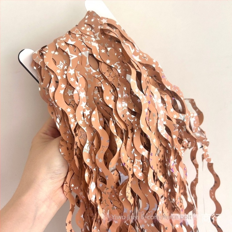 Esőszálas függöny csillagos háttérrel és hullámzó dizájnal születésnapi bulira (Műanyag • Szalag • Helyszíni dekoráció kiegészítői • Beltéri dekoráció)