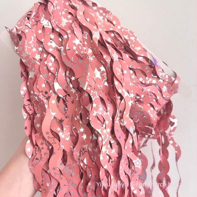 Esőszálas függöny csillagos háttérrel és hullámzó dizájnal születésnapi bulira (Műanyag • Szalag • Helyszíni dekoráció kiegészítői • Beltéri dekoráció)