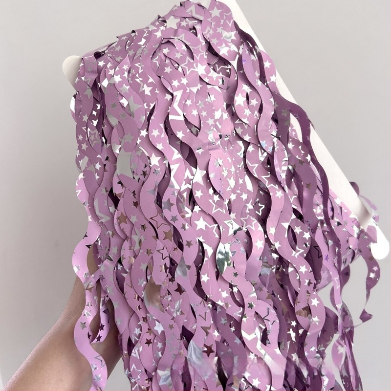 Esőszálas függöny csillagos háttérrel és hullámzó dizájnal születésnapi bulira (Műanyag • Szalag • Helyszíni dekoráció kiegészítői • Beltéri dekoráció)