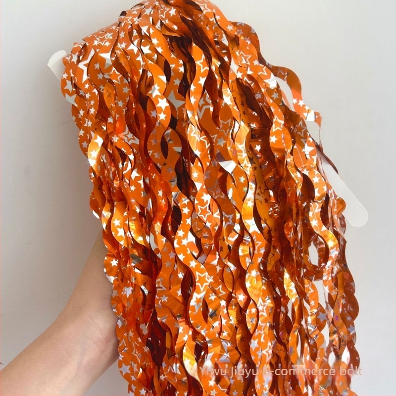 Esőszálas függöny csillagos háttérrel és hullámzó dizájnal születésnapi bulira (Műanyag • Szalag • Helyszíni dekoráció kiegészítői • Beltéri dekoráció)