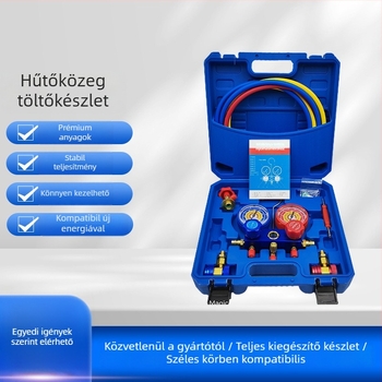 Gépjármű-klímaberendezés fluorid mérőcsoport kettős nyomásmérővel, menetes csatlakozás, magas pontosság, Ø70