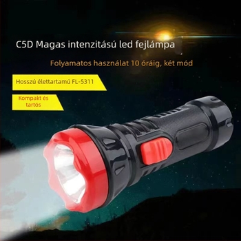 Könnyen hordozható, újra tölthető LED zseblámpa kültéri használatra – 1W, 400mAh, 50–100 m hatótávolság, 5 órás üzemidő