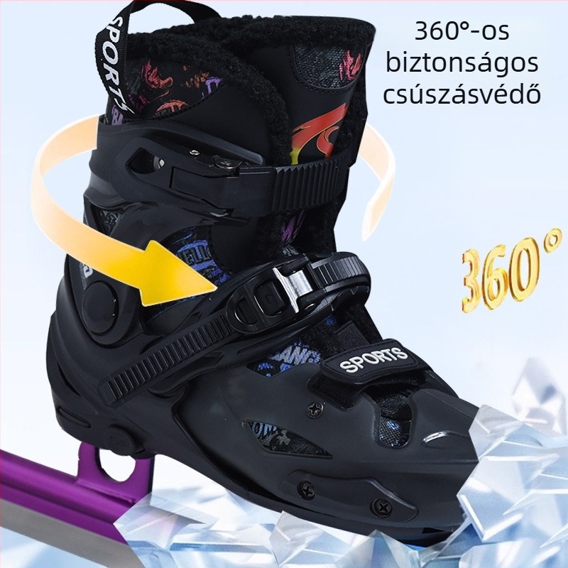 Gyorskorcsolya cipő - ABS felső, PVC talp, jégpengék szénacélból, Guangdong eredetű