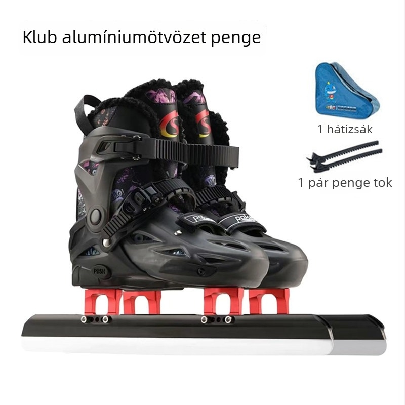 Gyorskorcsolya cipő - ABS felső, PVC talp, jégpengék szénacélból, Guangdong eredetű