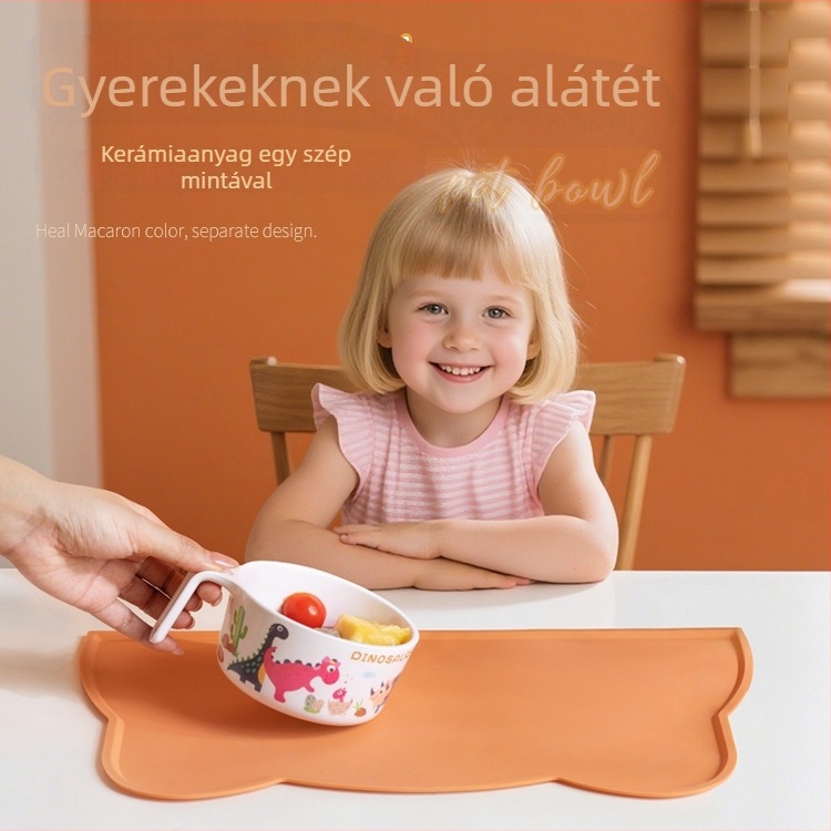Szilikonból készült gyerekeknek való alátét macska alakú, szabálytalan formájú, nordikus stílusú