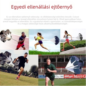 Futball-edzés segédeszköz ellenállásos ernyővel — poliészter anyag, Huaju márka, futás és gyorsaság edzésére