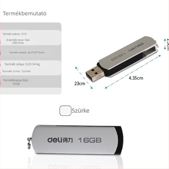 Deli USB Flash Drive – modellek: 3721/3722/3723/3755/3753/3756/2191/2192/2173; kompatibil számítógépekkel