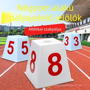 Négyzet alakú pályajelző táblák atlétikához, számok 1–8