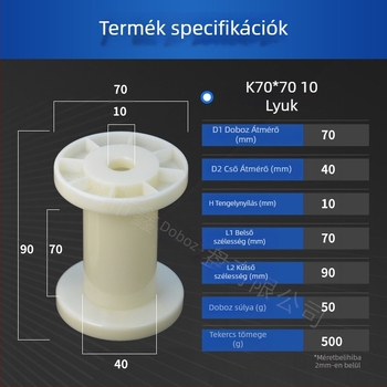 Xindu dróttekercs – DIN70, ABS műanyag, ISO9001 RoHS tanúsítvány, fémdróthoz