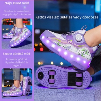 Heelys LED világítással, dupla soros négy kerékkel – uniszex, PU kerék