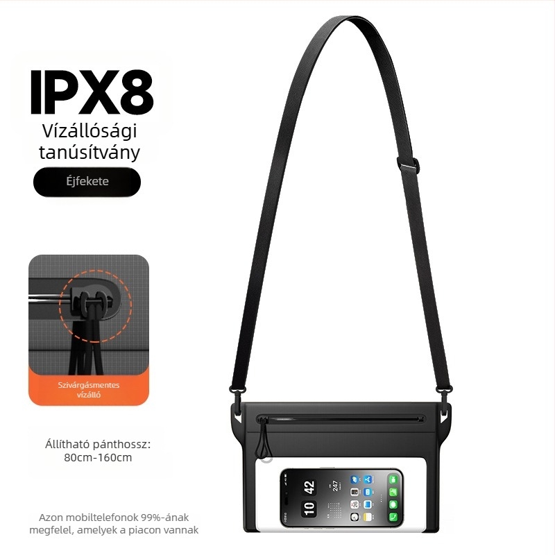 Telefonos vízálló crossbody táska érintőképernyővel, nagy kapacitású PVC kültéri vízálló táska merüléshez és strandoláshoz