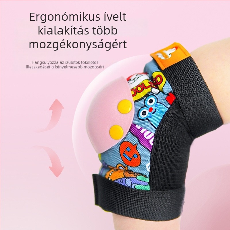 Gyerekeknek szóló görkorcsolya védőfelszerelés készlet sisakkal és tenyér-, könyök- és térdvédőkkel – habanyagú