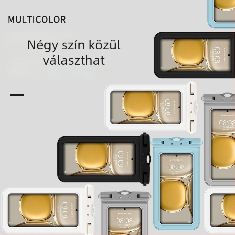 TPU anyagú telefonvízálló tok, átlátszó és zárt, merüléshez, úszáshoz, raftinghoz, érintőképernyő-kompatibilis