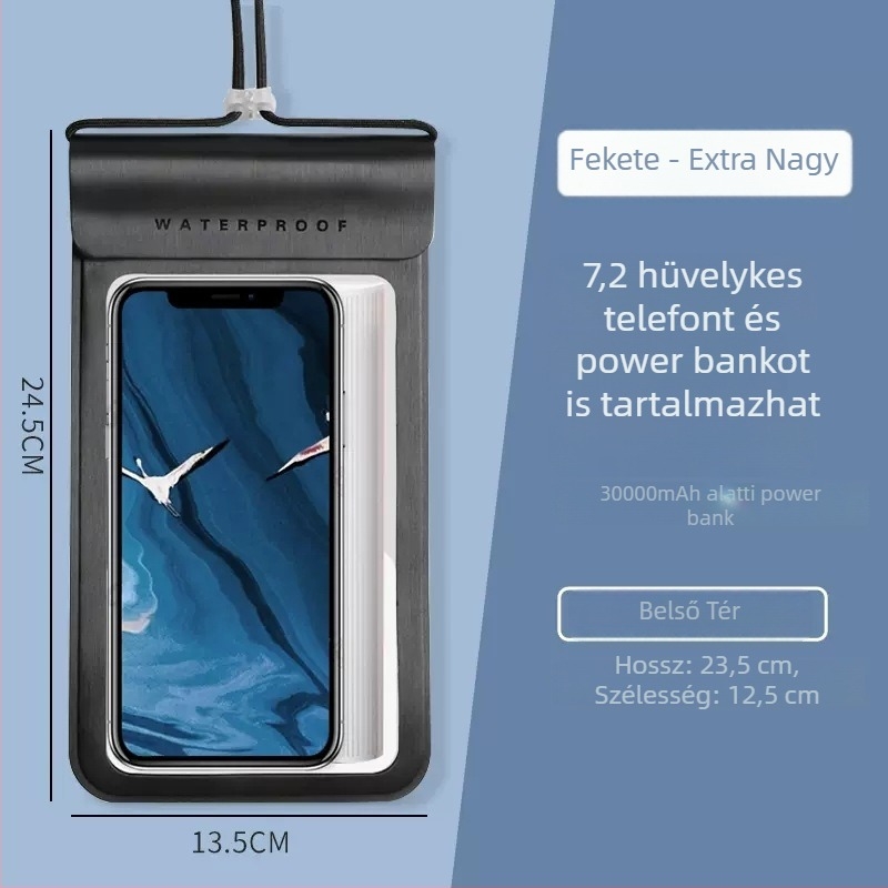 TPU érintőképernyős vízálló telefon-táska úszáshoz és búvárkodáshoz, átlátszó vízálló védőtok