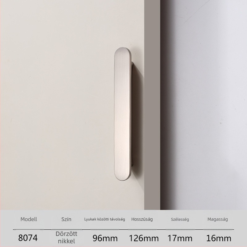 Gardrób ajtó hosszú kilincs, Light Luxury stílus, cinkötvözet anyag, die casting, modell 8074