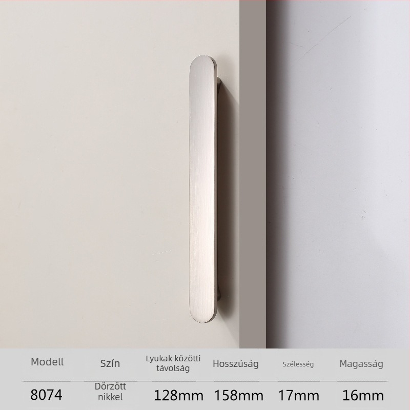 Gardrób ajtó hosszú kilincs, Light Luxury stílus, cinkötvözet anyag, die casting, modell 8074