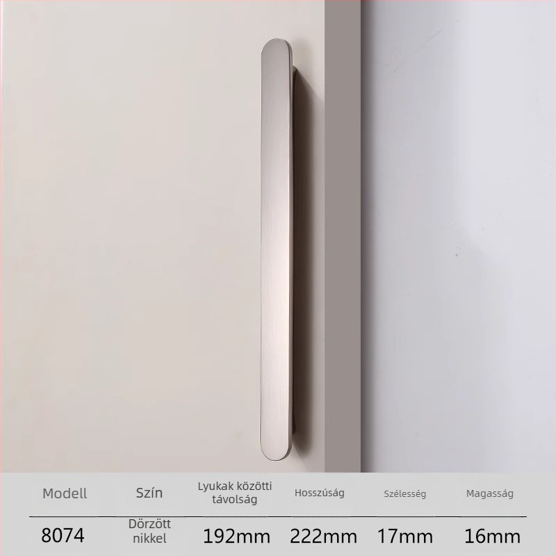 Gardrób ajtó hosszú kilincs, Light Luxury stílus, cinkötvözet anyag, die casting, modell 8074