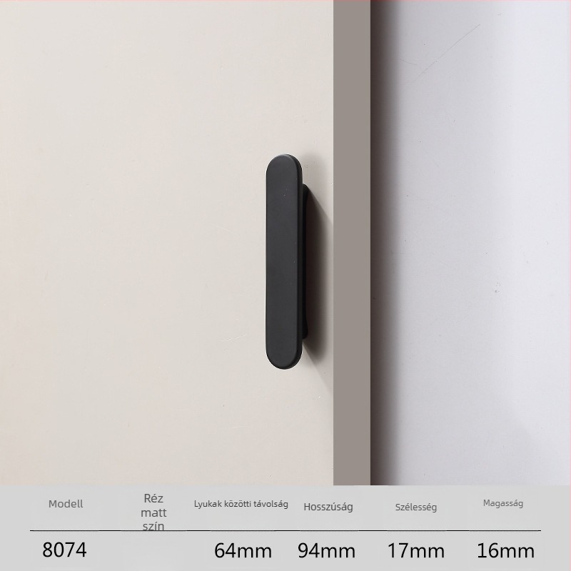 Gardrób ajtó hosszú kilincs, Light Luxury stílus, cinkötvözet anyag, die casting, modell 8074