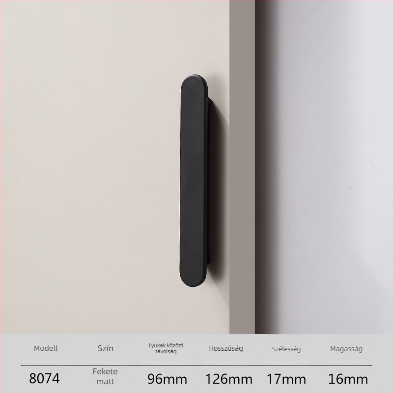 Gardrób ajtó hosszú kilincs, Light Luxury stílus, cinkötvözet anyag, die casting, modell 8074