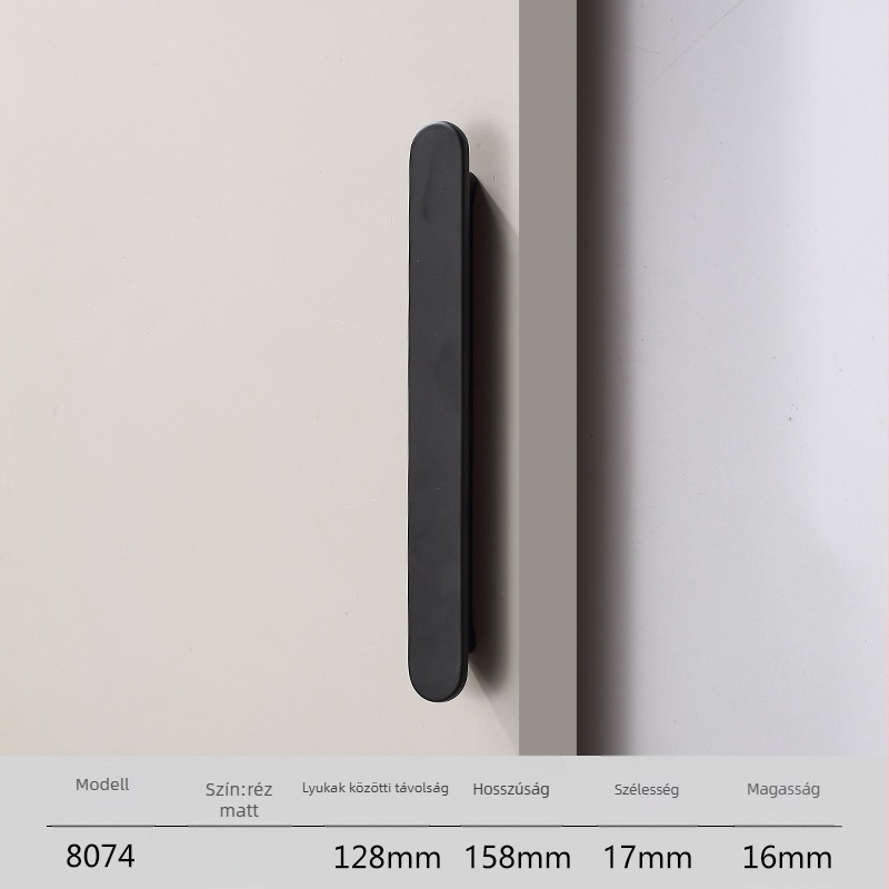 Gardrób ajtó hosszú kilincs, Light Luxury stílus, cinkötvözet anyag, die casting, modell 8074