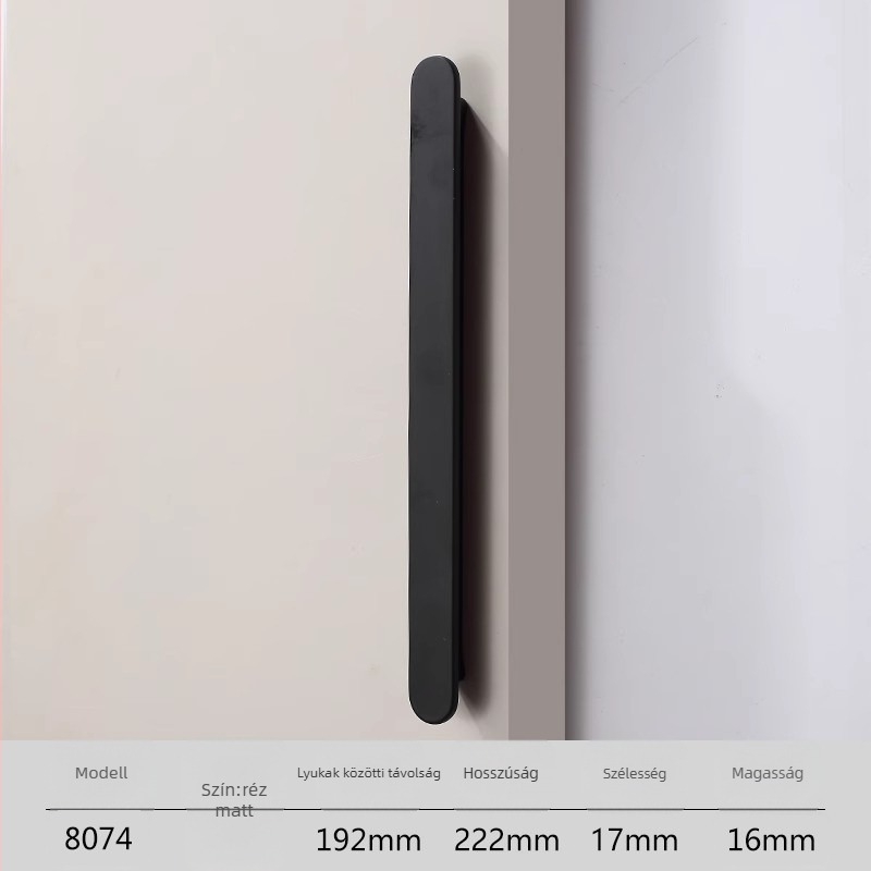 Gardrób ajtó hosszú kilincs, Light Luxury stílus, cinkötvözet anyag, die casting, modell 8074