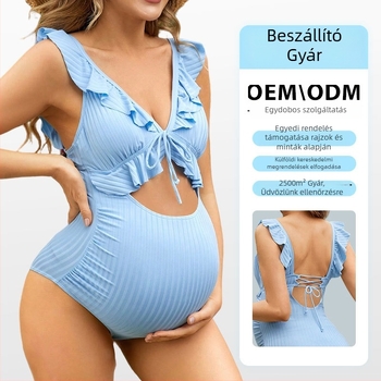 Kismama egyrészes fürdőruha nőknek, vállpánt nélkül, mellkas párnával és merevítő nélkül, poliészter 90%, 200 g, úszáshoz