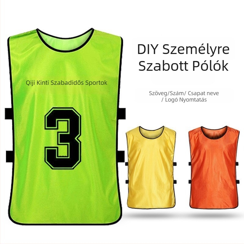Csapatfutball-edzőmellény – egyedi szabás, Spandex/Lycra anyag, uniszex, alkalmas tavaszra, nyárra és őszre