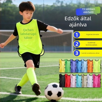 Gyermekeknek szóló futball-edzés mellény – bőrbarát, gyorsan száradó anyag, egyszínű mintázat, edzésre a csapat számára