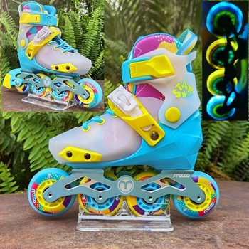 Állítható inline görkorcsolya gyerekeknek, uniszex, PU kerekek, egysoros kivitel