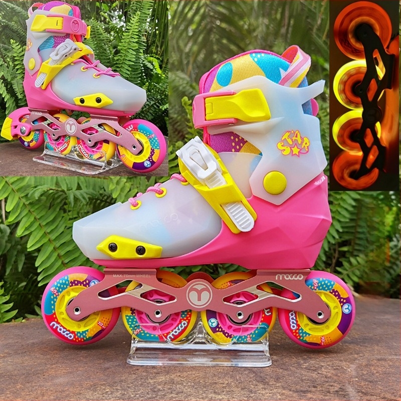 Állítható inline görkorcsolya gyerekeknek, uniszex, PU kerekek, egysoros kivitel