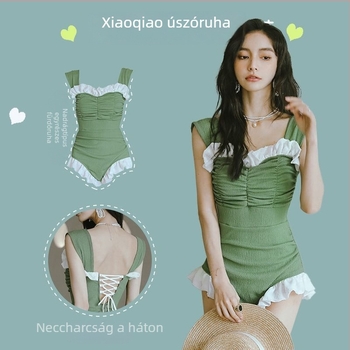 Női egyrészes fürdőruha, magas derék, hasat formázó fazon, egyszínű mintázat, belső melltámasz, poliészter 90–94%