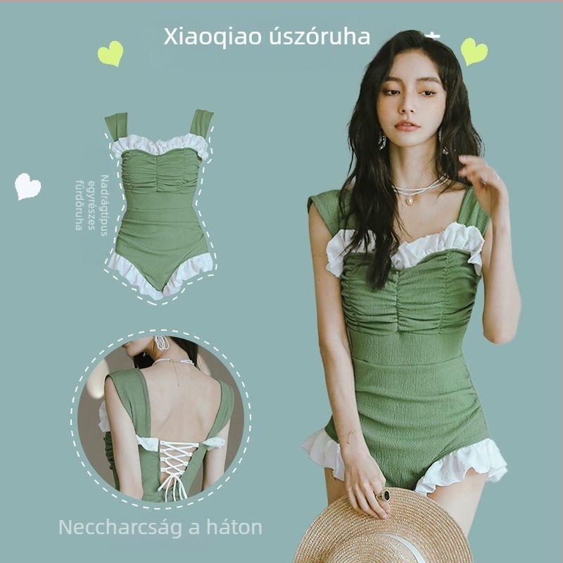 Női egyrészes fürdőruha, magas derék, hasat formázó fazon, egyszínű mintázat, belső melltámasz, poliészter 90–94%