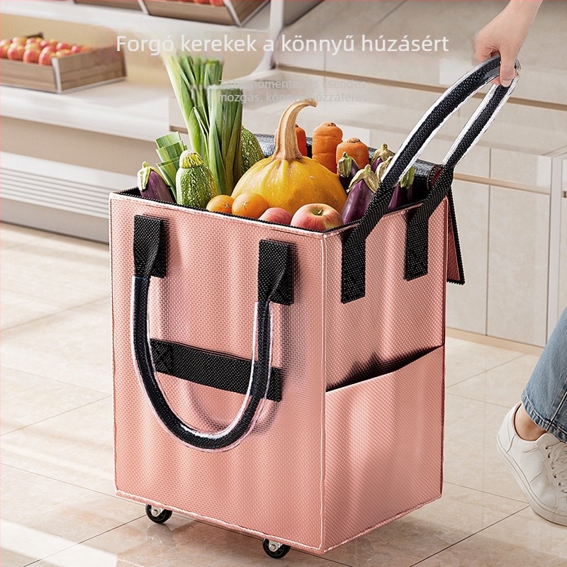 Bevásárlótáska kerekekkel (kocka alakú; többszörös felhasználású; modell Y1; összecsukható tárolás; utazáshoz)