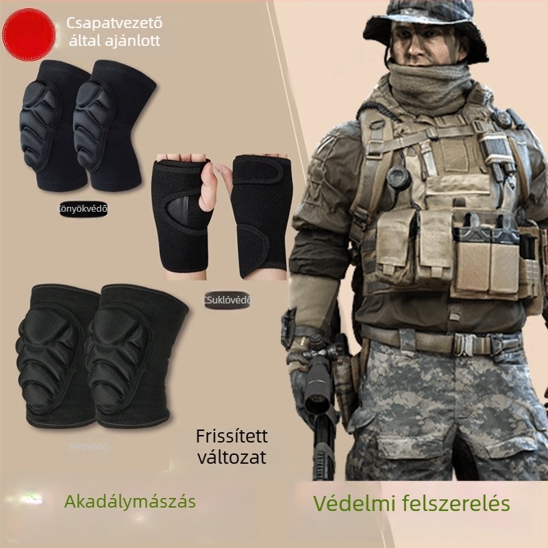 Térdvédők taktikai edzéshez és kúszáshoz, poliészter anyag, 150–200 g, szabadtéri sportokhoz