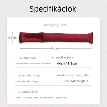 Ülés közötti rés dugó – Small Bull, suede anyag, szivárgásmentes csík autóüléshez