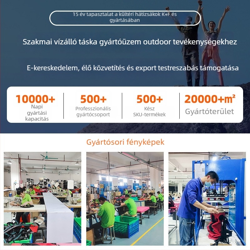 Kültéri vízálló kozmetikai táska száraz–nedves elválasztással, 6 L kapacitás