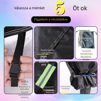 190T motorkerékpár-takaró - UV védelem, hőszigetelés, vastított kivitel, vízálló és porálló, teljes lefedés